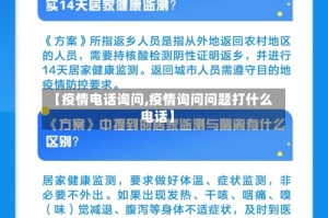 【疫情电话询问,疫情询问问题打什么电话】