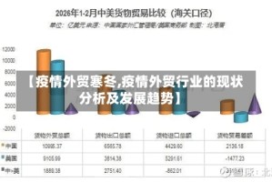 【疫情外贸寒冬,疫情外贸行业的现状分析及发展趋势】