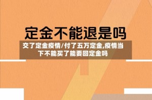 交了定金疫情/付了五万定金,疫情当下不能买了能要回定金吗
