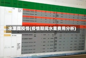 水果商疫情(疫情期间水果费用分析)