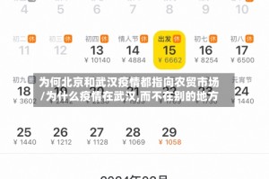 为何北京和武汉疫情都指向农贸市场/为什么疫情在武汉,而不在别的地方