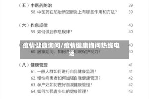 疫情健康询问/疫情健康询问热线电话