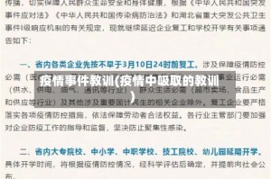 疫情事件教训(疫情中吸取的教训)