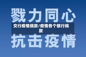 交行疫情捐款/疫情各个银行捐款