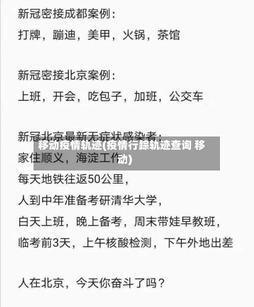 移动疫情轨迹(疫情行踪轨迹查询 移动)-第1张图片