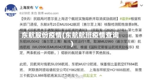 东航股份疫情(东航航班疫情查询)-第1张图片