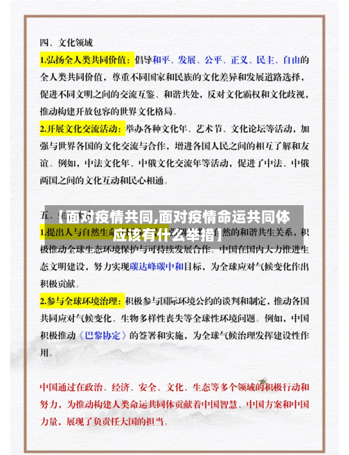 【面对疫情共同,面对疫情命运共同体应该有什么举措】-第1张图片