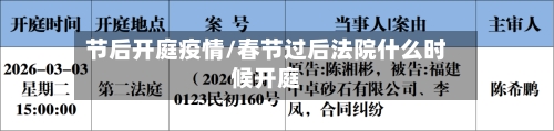 节后开庭疫情/春节过后法院什么时候开庭-第1张图片