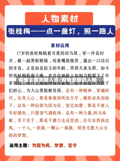 疫情主要贡献人员/疫情贡献的人物-第1张图片