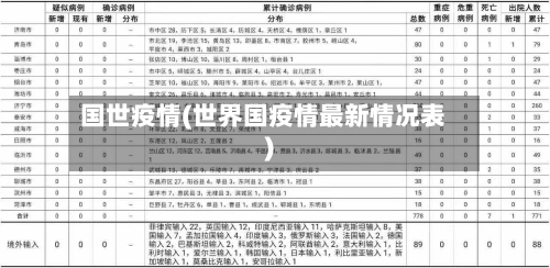 国世疫情(世界国疫情最新情况表)-第1张图片